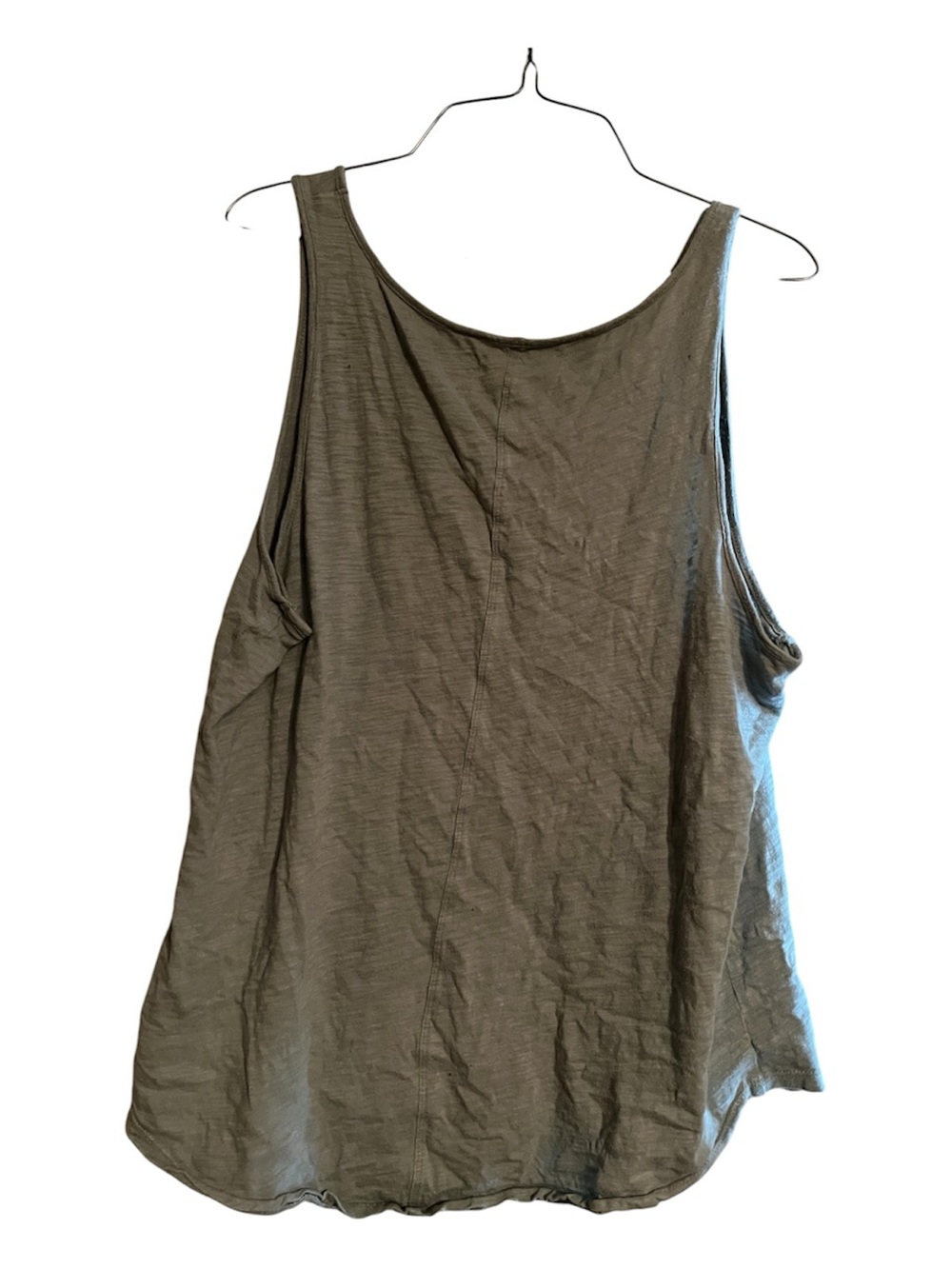 GAP ForeverSoft Tank Top Olive Green Sleeveless Relaxed Fit XL Casual Basic - Picture 2 of 3